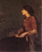 Edmond Aman-Jean Thadee Caroline Jacquet oil painting